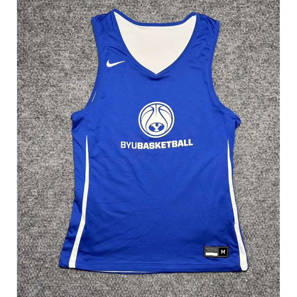 NikeBYU Cougars Reversible Blue White‎ Basketball Practice Jersey Size Medium